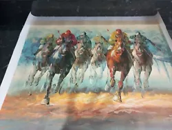 Buy Stunning Horse Racing Original Oil Painting By J DANNY Signed • 50£