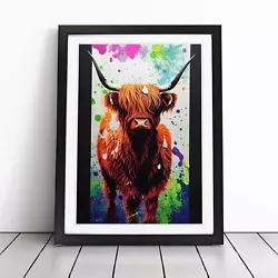 Buy Highland Cow No.5 Wall Art Print Framed Canvas Picture Poster Decor Living Room • 24.95£
