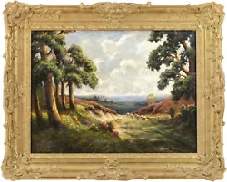 Buy Sheep In A Landscape Antique Oil Painting Harry Clayton Adams (1876–1957) • 0.99£