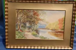 Buy Original Watercolour By E J Hughes - River Landscape • 9.95£