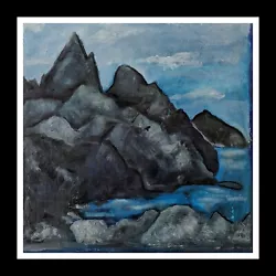 Buy STUNNING Huge Painting Modern Contemporary Abstract Sea Landscape Devon Coast  • 155£