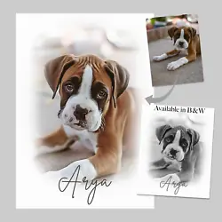 Buy Custom Dog Portrait Painting From Photo Custom Pet Photos Personalised Dog Print • 14.79£