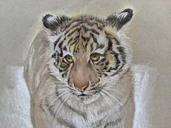 Buy Original OOAK John Barge III  Tiger Cub  Prisma-Color Pencil On Artagain Paper • 755.99£