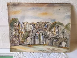 Buy 19th Century Watercolour Kirkstall Abbey Leeds I. B. Dean 1892 • 15£
