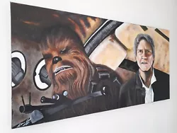 Buy Star Wars The Force Awakens Han & Chewie Painting 40x20 Inch • 0.99£