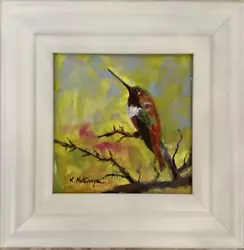 Buy Original Framed Impressionism Bird Hummingbird Oil Painting  Signed • 284.63£