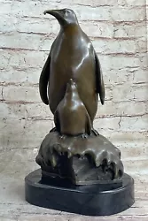 Buy Emperor Penguin Family Art Bronze Sculpture Statue Figure Figurine Animal Gift • 139.32£