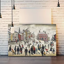 Buy People Standing About CANVAS WALL ART PRINT ARTWORK PAINTING LS Lowry Style • 64.99£