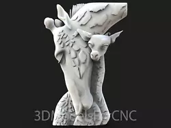 Buy 3D Model STL File For CNC Router Laser & 3D Printer Mom And Baby Giraffe • 2.47£