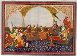Buy Sikh Painting Of Maharaja Sher Singh Enjoying Dance Gouache & Gold 35x25 Inches • 18,806.04£