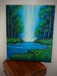 Buy Home Decor Original Acrylic Painting Stretched Canvas Magical Landscape • 0.99£