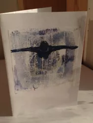 Buy Original  Art Card Flying Dream, Blue Man Mono Print Greetings Card • 3.10£