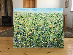 Buy Large Flower Meadow Impasto Oil Paintings On Canvas Original Summer Field Paintings • 428.30£