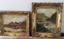 Buy Watercolour Paintings X 2 Tom Riley Scottish Artist Scenes In Gilt Frames • 10£