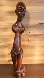 Buy 69cm Tall Hand Carved Stylised Wooden Male South African Sculpture • 60£