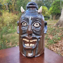 Buy Folk Art Pottery Devil Face Jug By Savannah Craven | 11  X 6.5  • 124£