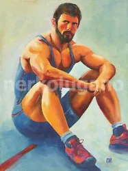 Buy Original Hand Painted Artwork Oil Painting Gay Man Male Nude • 123.20£