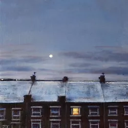Buy Coming Home - Moonlit Snowfall Winter Landscape Oil Painting J TAYLOR • 150£