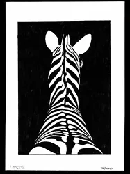 Buy Zebra, Contemporary Pop Art Black & White Painting (A4) • 6.50£