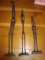 Buy Rare Elongated Mid Century  Modern Bronze Sculptures Abstract African Tribal • 200£