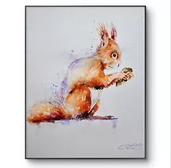 Buy Large Original Signed Watercolour Art Painting By Elle Smith Of A Red Squirrel • 45£
