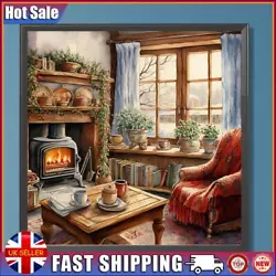Buy Paint By Numbers Kit On Canvas DIY Oil Art Winter Fireplace Picture Decor40x40cm • 8.59£