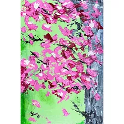 Buy Red Cherry Blossom Tree Painting Impasto Oil ORIGINAL Abstract Painting Red Art • 40.52£