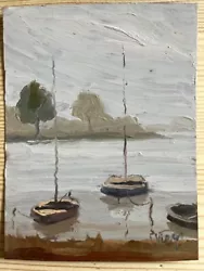 Buy Oil Painting Sailing Boats Used • 20£