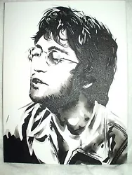 Buy Canvas Painting Musician John Lennon A B&W 16x12 Inch Acrylic • 39£