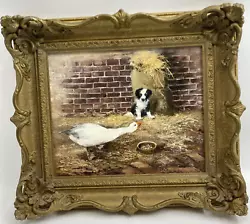 Buy G Ashley Hunter Oil On Canvas  Pup And Goose   Ornate Frame        W10 • 70£