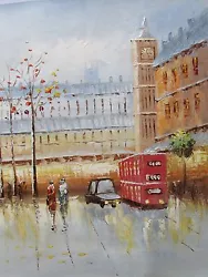 Buy London England Large Oil Painting Cityscape Original British Europe City Scape • 21.95£