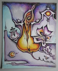 Buy Vintage Abstract Surreal Painting Surrealism Signed 45x37 Cm, 17.75 X14.5  • 31.94£
