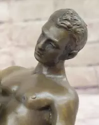 Buy 100% Bronze Erotic Sculpture Nude Art Statue On Marble Base Artwork Figure Decor • 315.29£