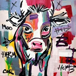Buy Corbellic Expressionism 12x12 City Cow Landscape Art Fantasy Portrait Painting • 0.77£