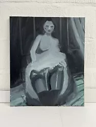 Buy Black And White Canvas Oil Painting Of Cabaret Dancer • 100£