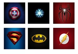 Buy Superhero Badges Children's Comics Movie Wall Art Poster Prints 24x24inch • 9.99£
