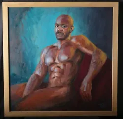 Buy Black Male Nude Naked Young Man Oil PAINTING On Canvas Art Framed Gay Interest** • 750£
