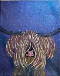 Buy Metallic Highland Cow. Acrylic Painting. New • 9.99£