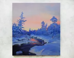Buy Winter Landscape Original Painting IMPRESSIONISM Oil On Canvas By A. Onipchenko • 467.03£