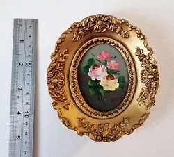 Buy Vintage Oil Painting Retro Flowers Framed 1950s 1960s Ornate Miniature Italian • 55£