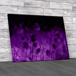 Buy Vibrant Abstract  Poppies Painting Floral  Purple Canvas Print Large Picture • 14.95£