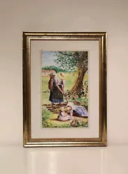 Buy Painting Mixed Media The Wood Cutter Framed Artist Signed. • 120£