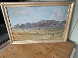 Buy Oil On Board Of Mountains, Fields And Blue Skies By Chas E Retzlaff 1955 • 10£