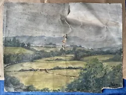 Buy Antique Painting - Rural Landscape, R. Craig, Needs Repair • 5£