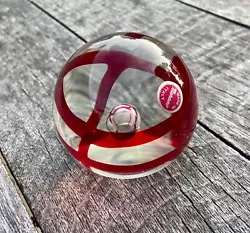 Buy Vtg Paperweight Glass Murano Italy Clear Red Caged Controlled Bubble • 90.82£