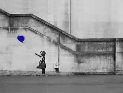 Buy Banksy Girl Hope Blue Balloon Canvas Pictures Graffiti Urban Wall Art Prints • 44.99£