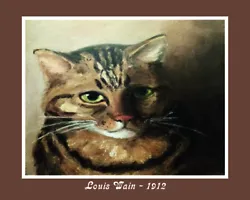 Buy A 10  X 8  Print - Cat - Copy Of Painting By Louis Wain 1912  • 5.99£