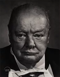 Buy 1956 Vintage Yousuf Karsh Photo Print Portrait Winston Churchill Engraving 13x15 • 101.58£