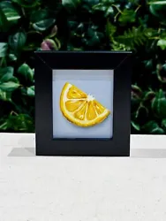 Buy Lemon Slice Oil Painting FRAMED Citrus Original Still Life Art Sale Home Decor • 60£