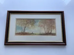 Buy Watercolour Landscape Impressionist Antique Painting In Wooden Frame 57x34cm • 30£